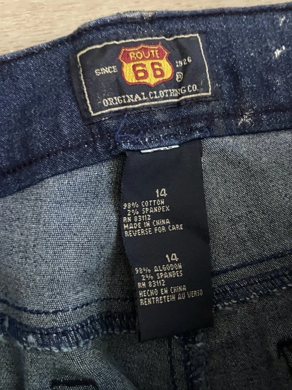 VTG Y2K Route 66 Low Rise Metallic Silver Blue Bootcut Jeans Junior's 14 NWT - Picture 4 of 4